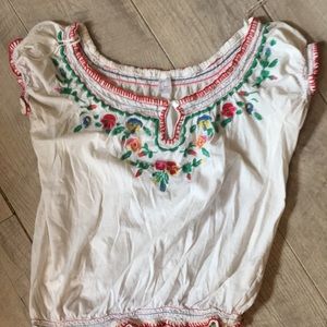 Boho Mexican embroidered top